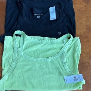 NEW: American Eagle Outfitters Women’s  Black and Lime Green Tank Tops